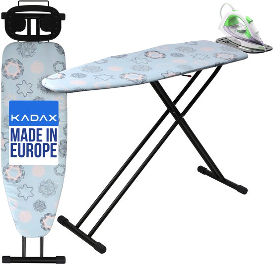 KADAX Strijkplank, 120 X 38 Cm, Inklapbare In Hoogte Verstelbare Stoomstrijkplank Stoomstrijkplank Met Antislipvoeten Tafel 8 Mm Schuimonderlegger Mint 663011286