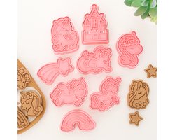 8-delige unicorn koekjes uitsteekset met stempels