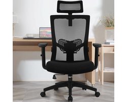 ErgoMax Pro Ergonomische Bureaustoel met Verstelbare Hoofdsteun, Lendensteun en Armleuningen – Draaibare Managersstoel Mesh 150 kg – 70x70x128 cm – Novihome