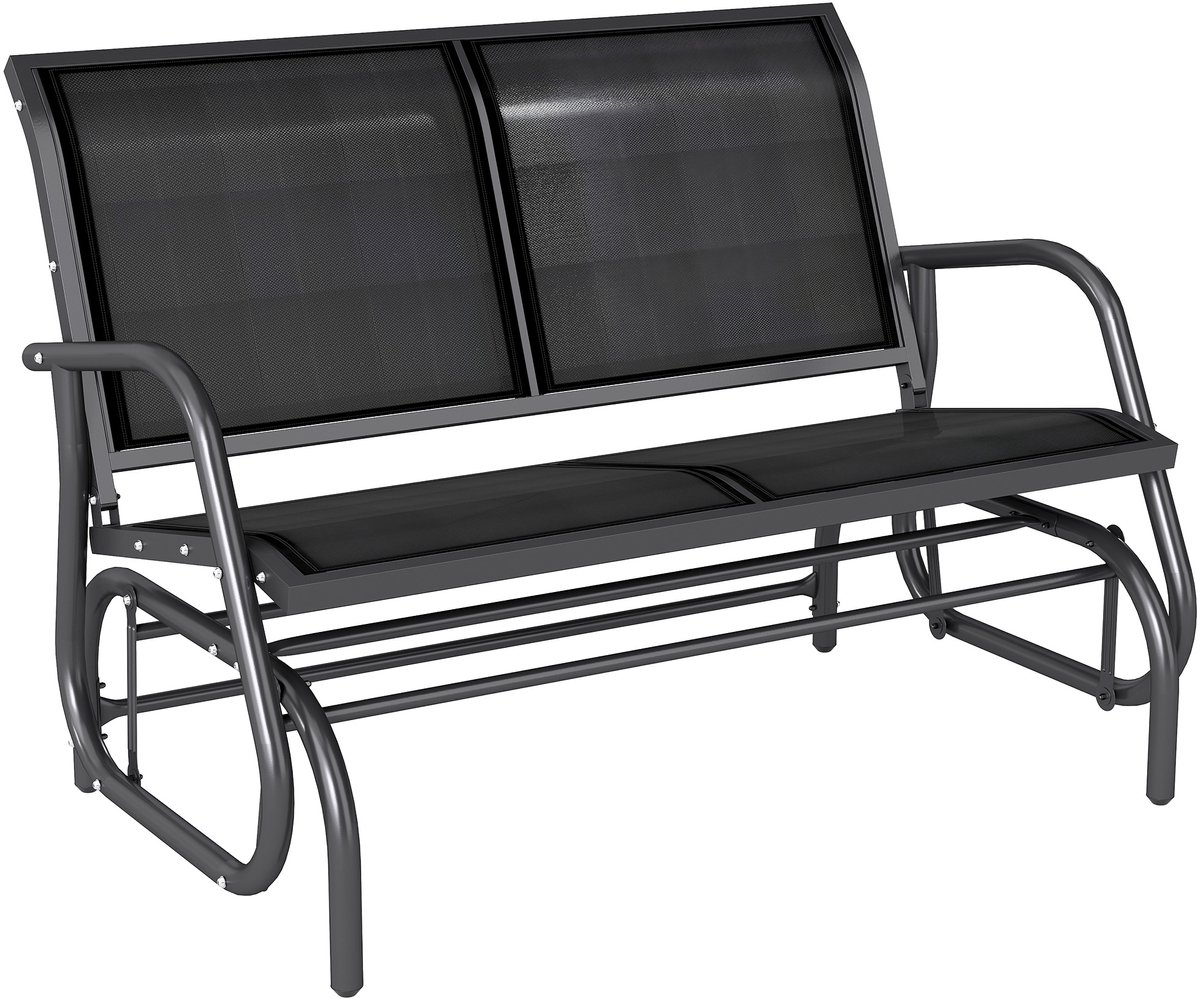 Outsunny schommelbank - 2 personen - staal - 120x70x85 cm - zwart