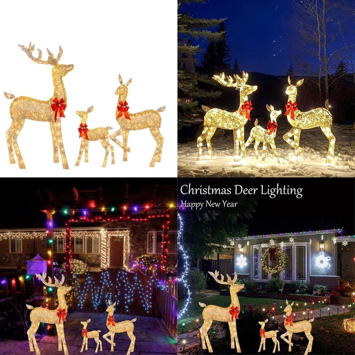 Kersthert Licht - LED Buitenverlichting Hert Figuur - Helverlicht Acrylaten Decoratie - Voor Tuin, Gazon en Sfeerverlichting - Feestelijke Buiten Decoratie - Voor Huiseigenaren en Tuinliefhebbers - Kerstversiering- 3 Stuk – foto 8