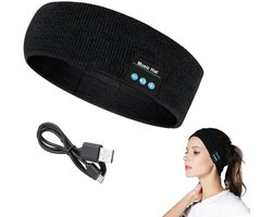 Draadloze Bluetooth-muziek sporthoofdband - Ultrazachte slaaphoofdband aan de zijkant - Oplaadbare en wasbare hoofdband - Uitgerust met HD-stereoluidsprekers - Perfect voor slapen, sporten, hardlopen, yoga, slapeloosheid, vliegreizen en meditatie