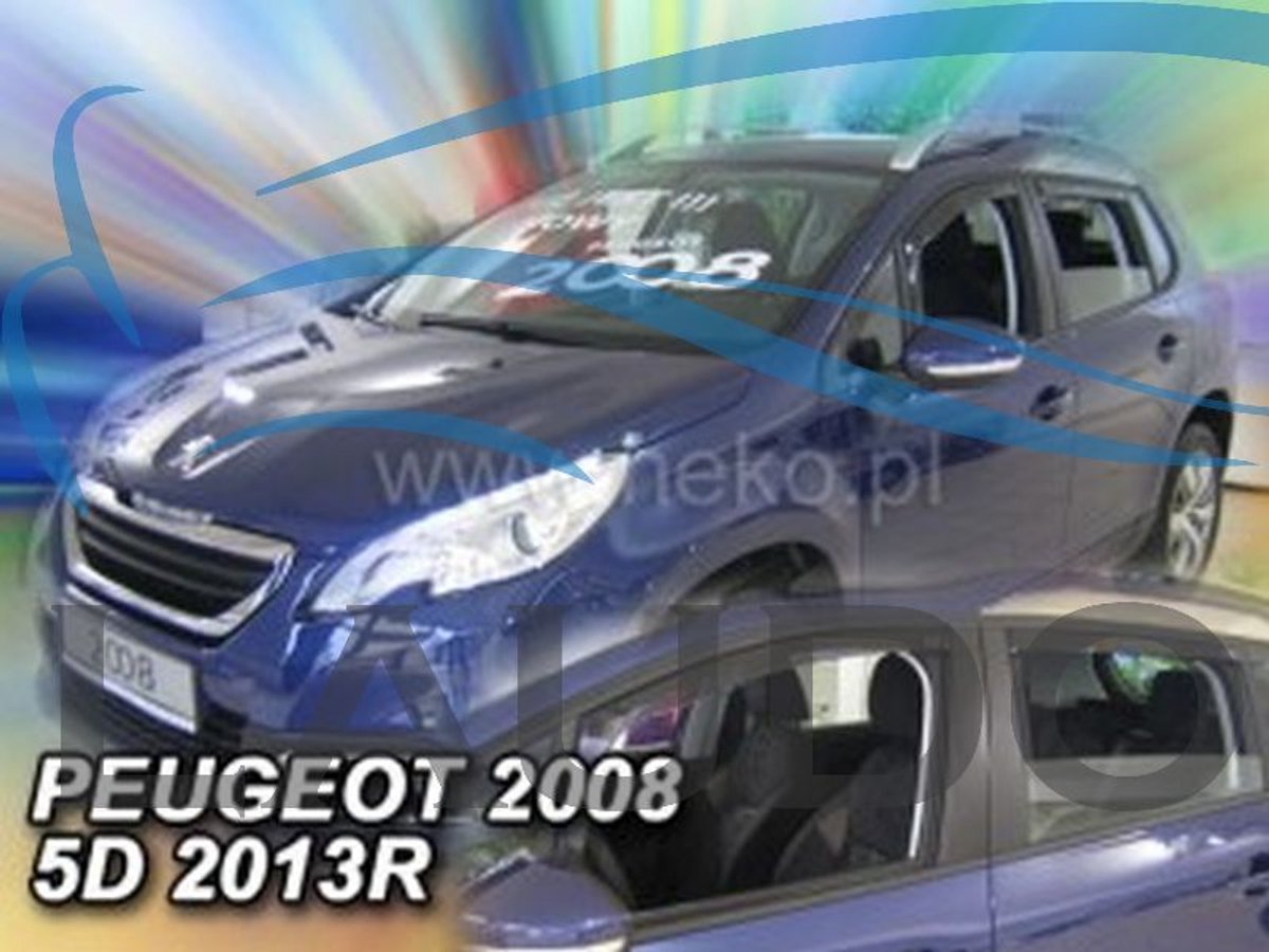 Zijwindschermen donker tbv Peugeot 2008 (type2) - model 5 deurs VANAF 2013 - 2020, set tbv 4 deuren voor & achter L+R pasvorm
