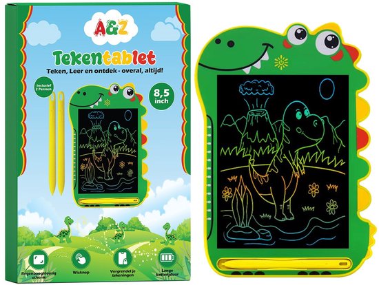 A&Z® - Tekentablet - 8.5 inch Scherm - Met sjablonen, 2 pennen - Tekenbord - Educatief speelgoed - Leren tekenen voor kinderen - Sinterklaas cadeautjes - LCD tekentablet - Tekenen - Speelgoed - kind - 3 Jaar - 4 jaar - 5 jaar