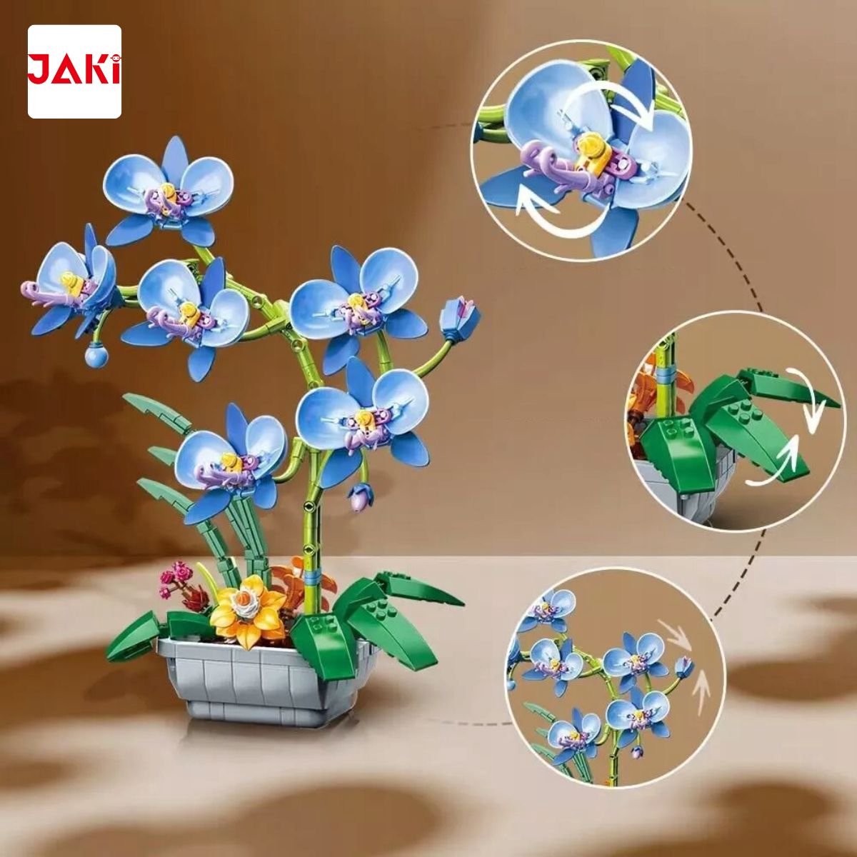 Jaki - Bloemenboeket orchidee | Botanical bloemenpracht orchideeën | Classic Creator STEM speelgoed bonsai bloemen mega bouwpakket compatibel met lego mould king | Icons modelbouw volwassenen | Bloemenpracht Kunstbloemen | 579 bloks — afbeelding 2