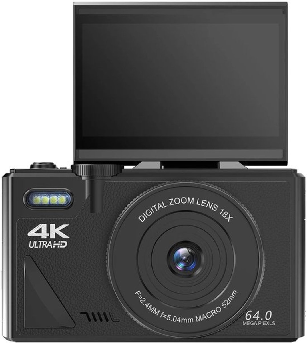 Vlog Camera voor Beginners - Videocamera voor Kinderen en Volwassenen - Handycam - 4K Kwaliteit