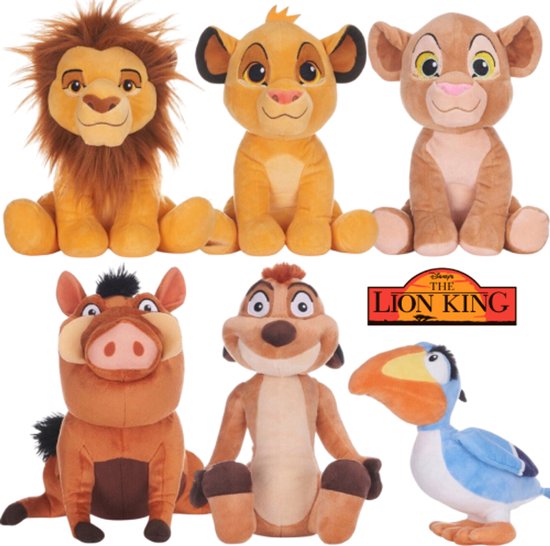 The Lion King 2024 Pluche Knuffel Set 30 cm (Simba, Mufasa, Nala, Pumba, Timon, Zazu) {De Leeuwen koning Plush Toy | Speelgoed Knuffeldier voor kinderen jongens meisjes | Leeuwen Tijger Knuffeldieren | Simba, Mufasa, Nala, Timon, Pumba}