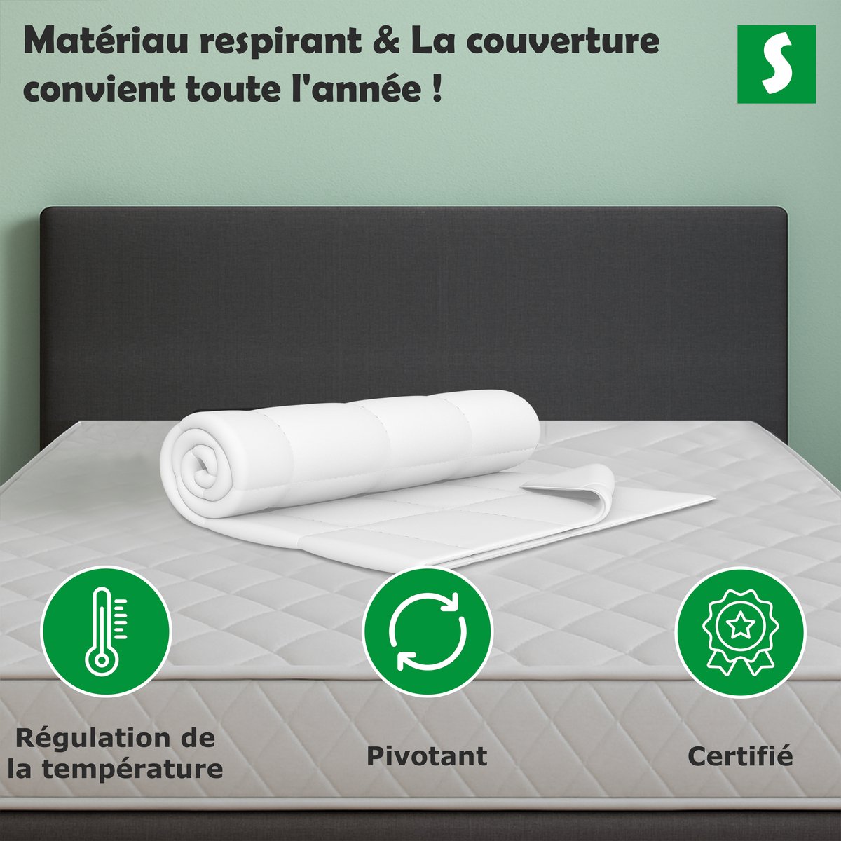 Schlaftroll - winterdekbed - 220x240- Zwaar dekbed met vulling van microvezel - Knuffelig zacht en warm dekbed 220x240 - Wasbaar - Geschikt voor mensen met allergieen