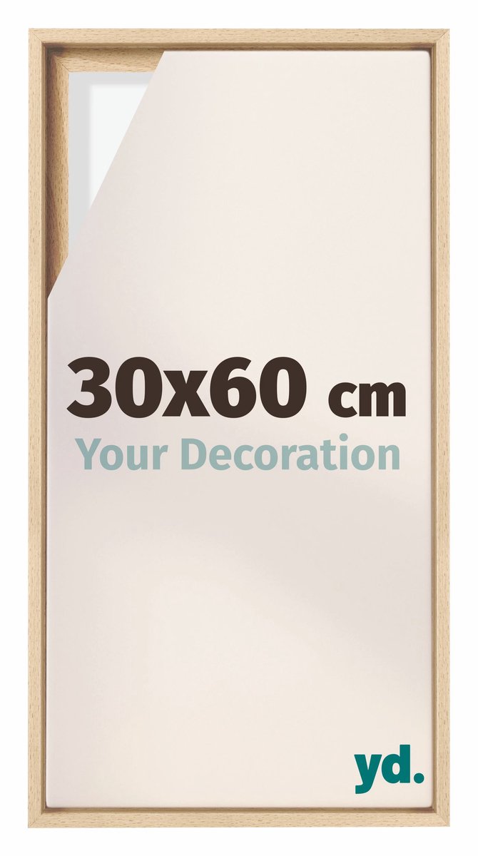 yd. yd, Baklijst 30x60 cm Beuken - Lijst voor Canvasdoek - MDF Lyon
