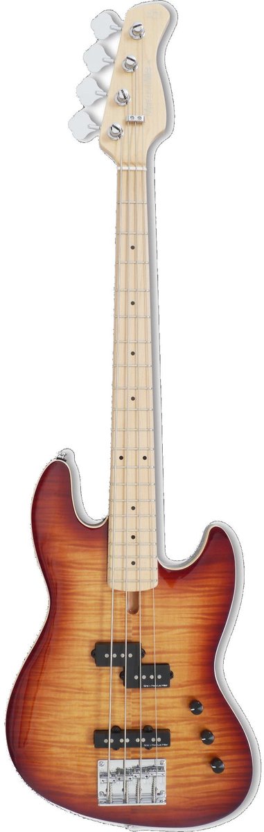 Sire Marcus Miller U5 Alder Flamed Maple Tobacco Sunburst elektrische short scale basgitaar