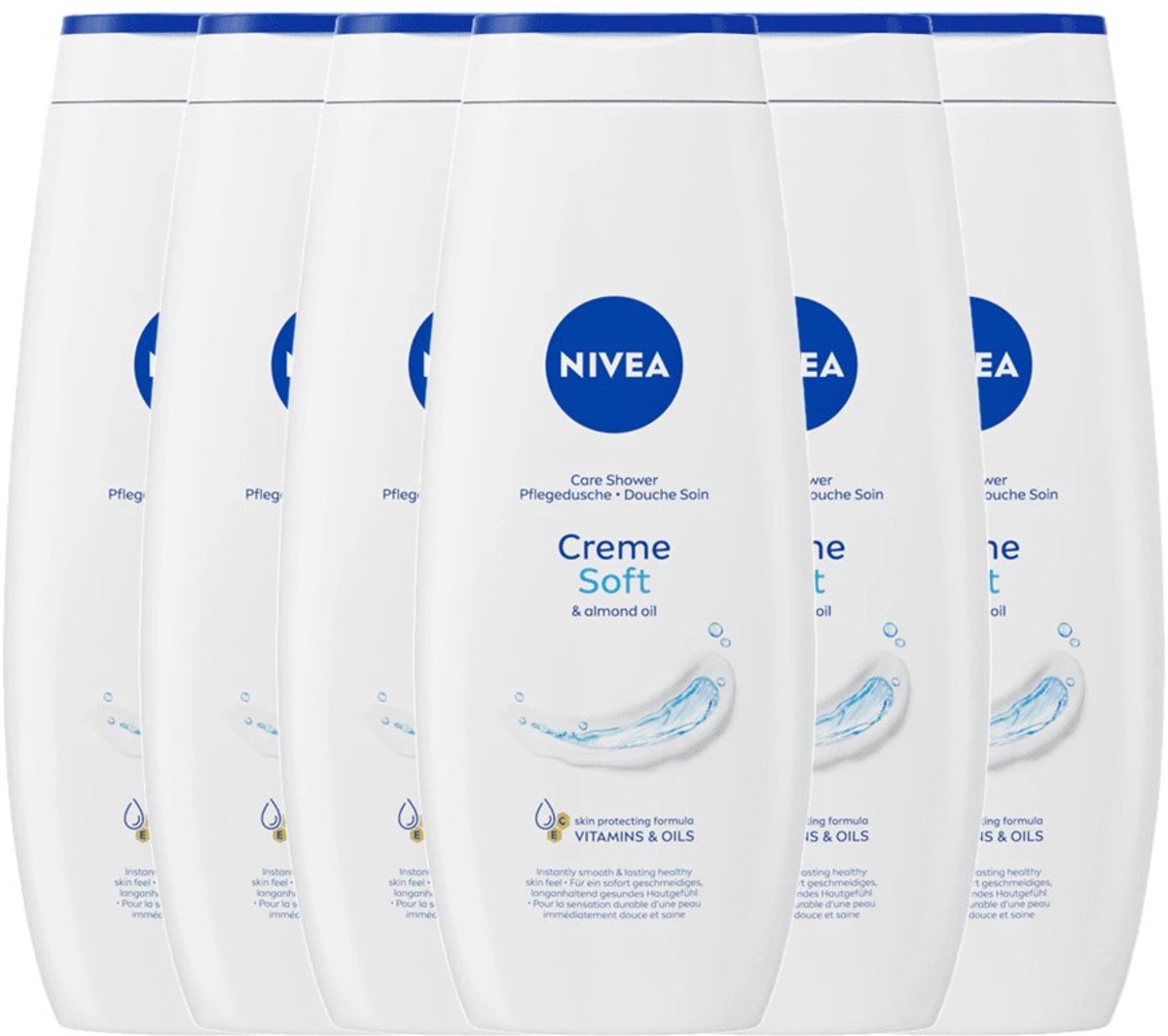 NIVEA Creme Soft Douchegel met Amandelolie – 6 × 500 ml