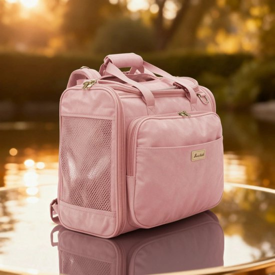 Sac de transport GoTogether - sac de voyage ou sac à dos - vieux rose - pour petits chiens jusqu'à 8 kg et chats - sac élégant pour chien/chat