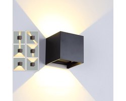 LED Wandlamp - Buitenlamp - Buitenmuurverlichting - Waterdicht IP65 - Geschikt voor binnen- en buitengebruik - Tuinverlichting - Met bewegingssensor - Verstelbare stralingshoek - Geschikt voor veranda's, schuttingen en terrassen - Zwart