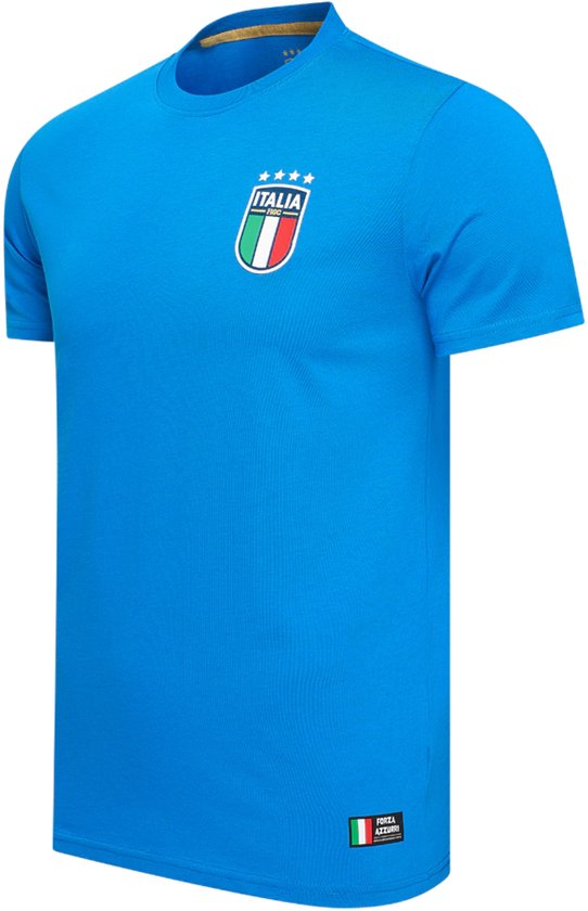 T-Shirt Italie Hommes - Taille M - Adultes - FIGC - Vêtements de Fan - Voetbal - Merchandise Officielle - Blauw