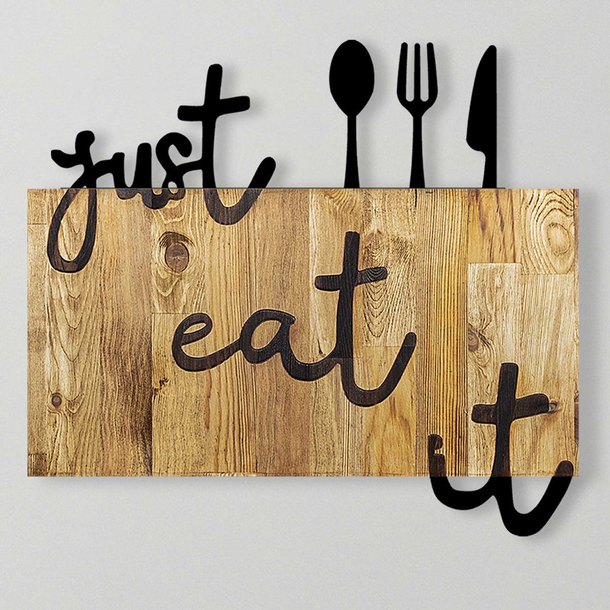 Skyler Decoratieve Houten Wandaccessoire | Hout & Metaal | 58 X 3 X 52 Cm - Emob - Wooden_wall_decor - Zwart - Hout; Metaal
