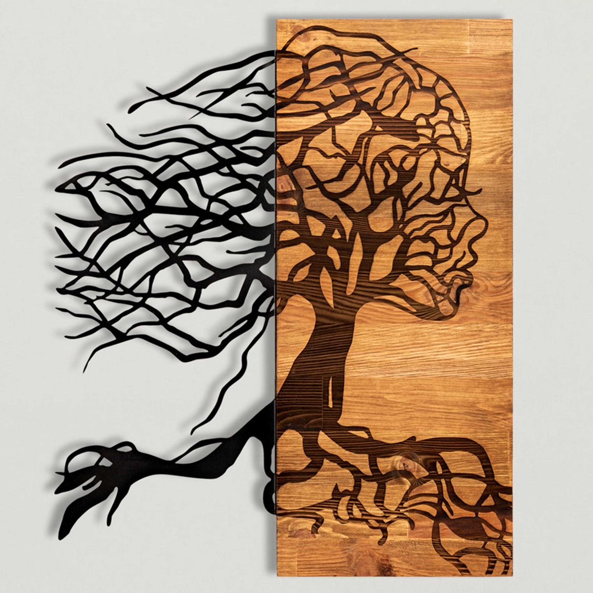 Enzo Decoratief Houten Wandaccessoire | Houten Lijst | 47 X 58 Cm - Emob - Wooden_wall_decor - Zwart - Hout; Metaal