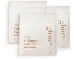 Glow25® Collageen Origineel (3x 450 gram) - met vitamine C - collageenpoeder - hoogwaardig Collageenhydrolysaat