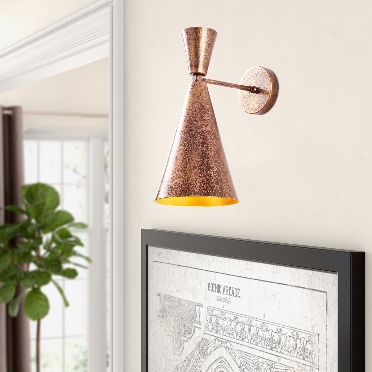 Berceste Wandlamp | METALEN BEHUIZING | Goud - Asir Group - Wandlampen - Goud - Metaal - Wandlampen -