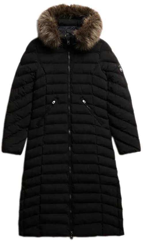 Superdry - Fuji Lange Jas Met Bontkap - Dames - Gewatteerde jassen