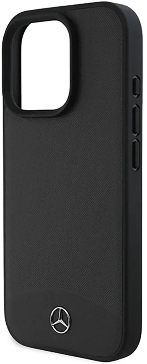 Mercedes-Benz Backcase hoesje geschikt voor iPhone 16 Pro Max - Effen Zwart - Kunstleer van Mercedes-Benz — afbeelding 2
