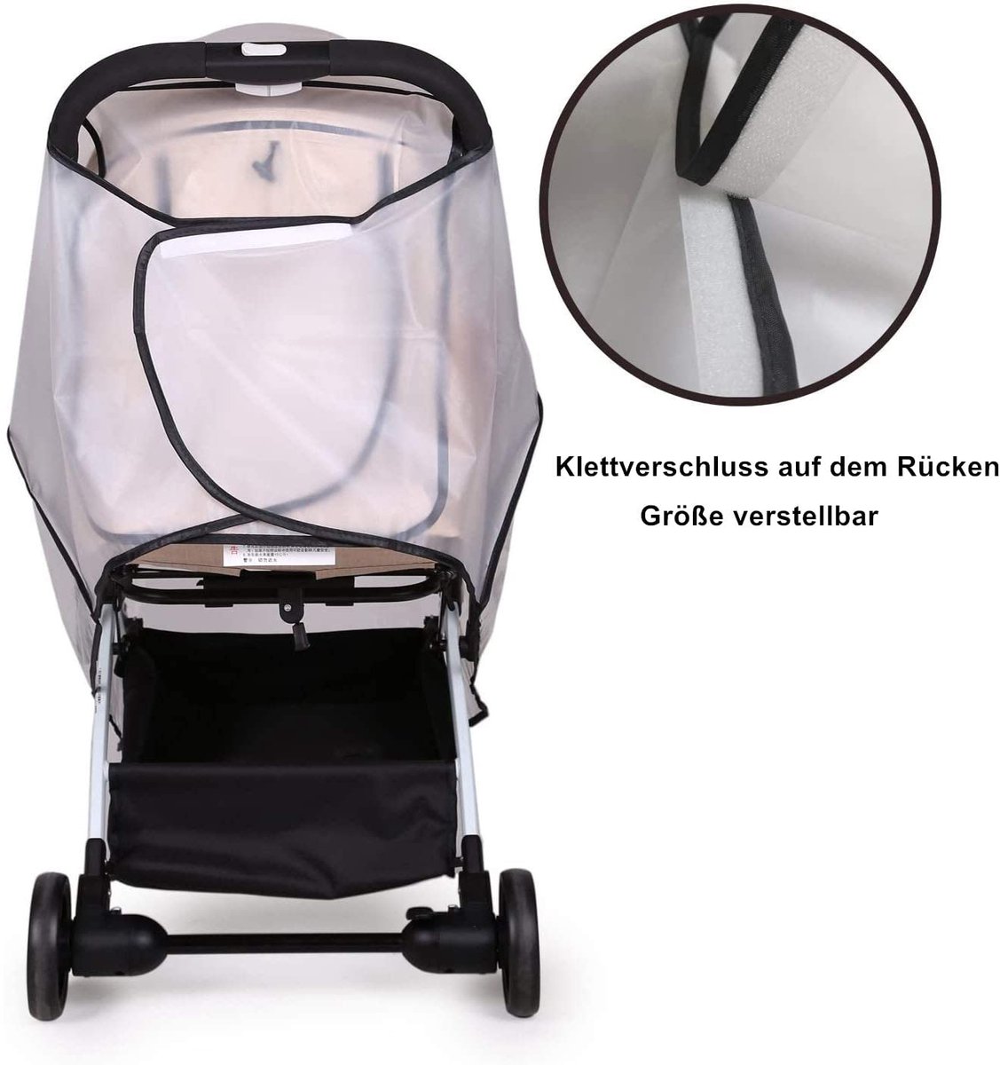 Regenhoes voor buggy - Regenhoes Kinderwagen - BPA vrij - Universele Regenhoes Kinderwagen met Kijkvenster - Regenhoes Kinderwagen Universeel - Buggy Hoes - Kinderwagenaccessoire - Buggy Regenhoes - Wandelwagen - Transparant - EVA Regenhoes – foto 6
