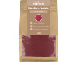 Rode Bieten Poeder 100% Puur - 1 kg - Fijn Gemalen - Voor Smoothies & Recepten - Natuurlijk Beetroot - Alternatief voor Bietensap