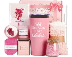 Aromatherapy Badset Geschenkverpakking met RVS Drinkbeker en Verzorgingsproducten