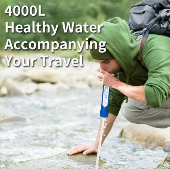 HXJ Draagbare Water Filter Systeem 0.01 Micron Waterzuiveraar Outdoor Militaire Emergency Survival Wandelen Camping Apparatuur Drinkwater Filter Purifier (Color : E