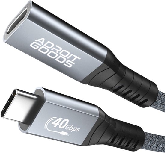 AdroitGoods USB-C 4.0 Verlengkabel - 0,3m - 40Gbps met 100W ...