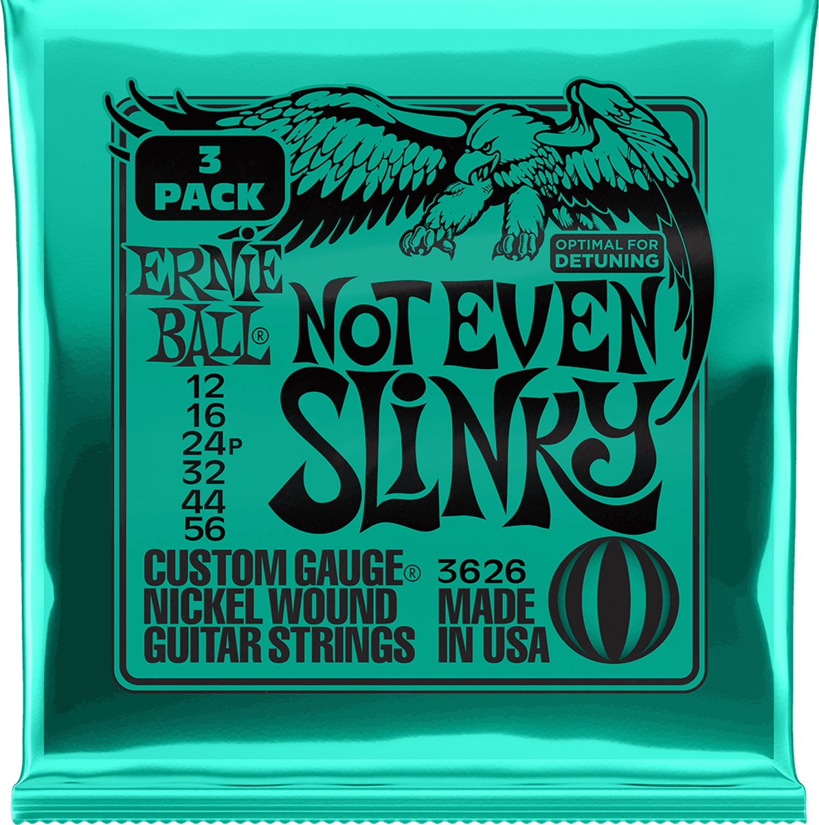 Ernie Ball 3626 Not Even Slinky elektrische gitaarsnaren 3-pack (012-056)