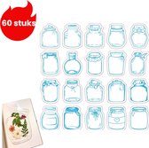 60 signets DIY - Signets DIY avec fleurs - Style A - Design aléatoire - Transparent