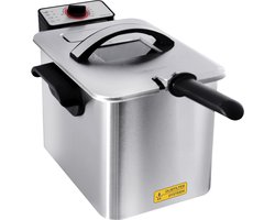 Inventum GF645F Frituurpan - 4L - Max 190 °C - Koude zone - 3000W - Tot 4 personen - Zwart/RVS