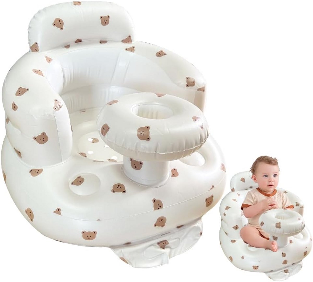 Opblaasbare Babystoel 3-36 Maanden - Draagbaar Babyzitje met Rugsteun en Nekkussen