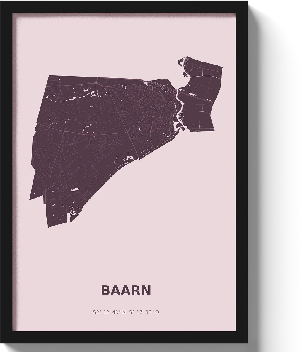 Poster Baarn A3 - 30 x 42 cm - Paars (Exclusief Lijst)
