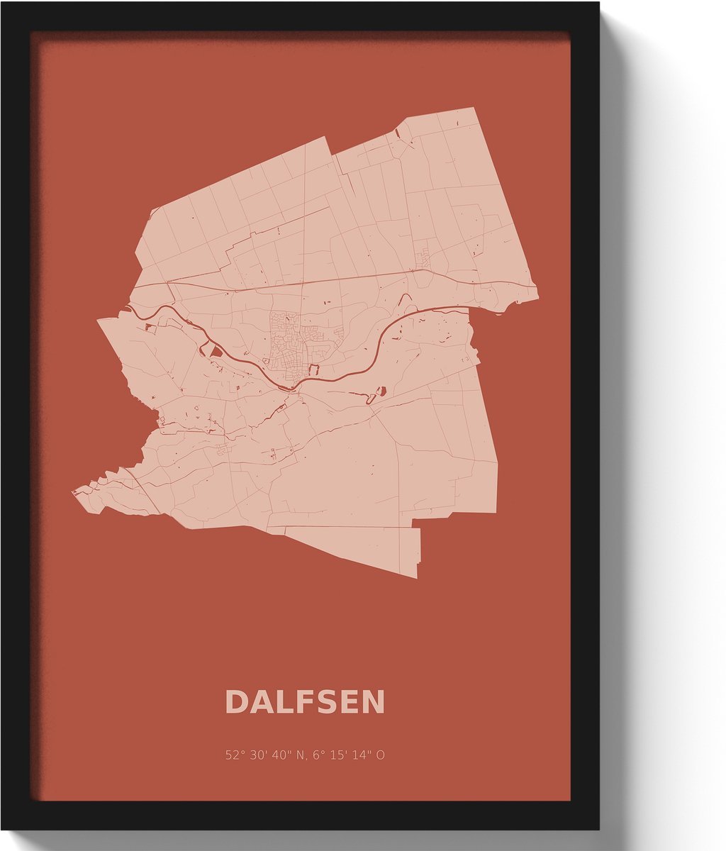 Poster Dalfsen A3 - 30 x 42 cm - Rood (Exclusief Lijst)