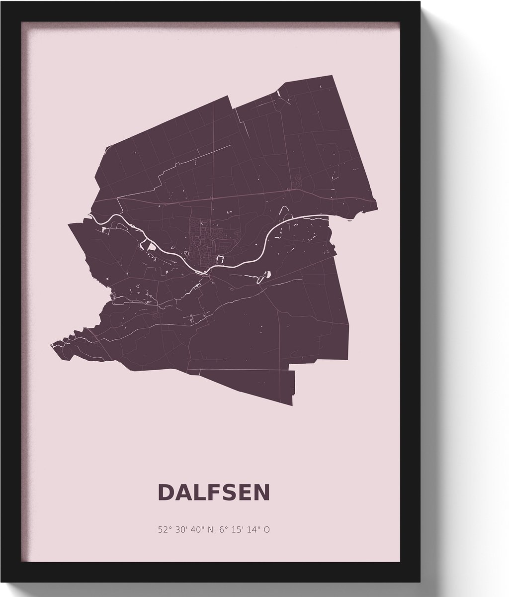 Poster Dalfsen A3 - 30 x 42 cm - Paars (Exclusief Lijst)