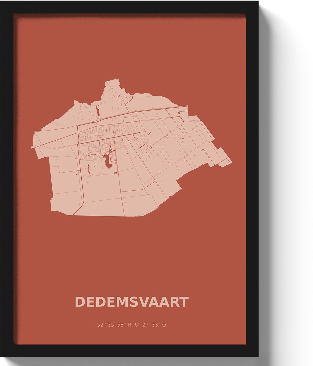 Poster Dedemsvaart A3 - 30 x 42 cm - Rood (Exclusief Lijst)