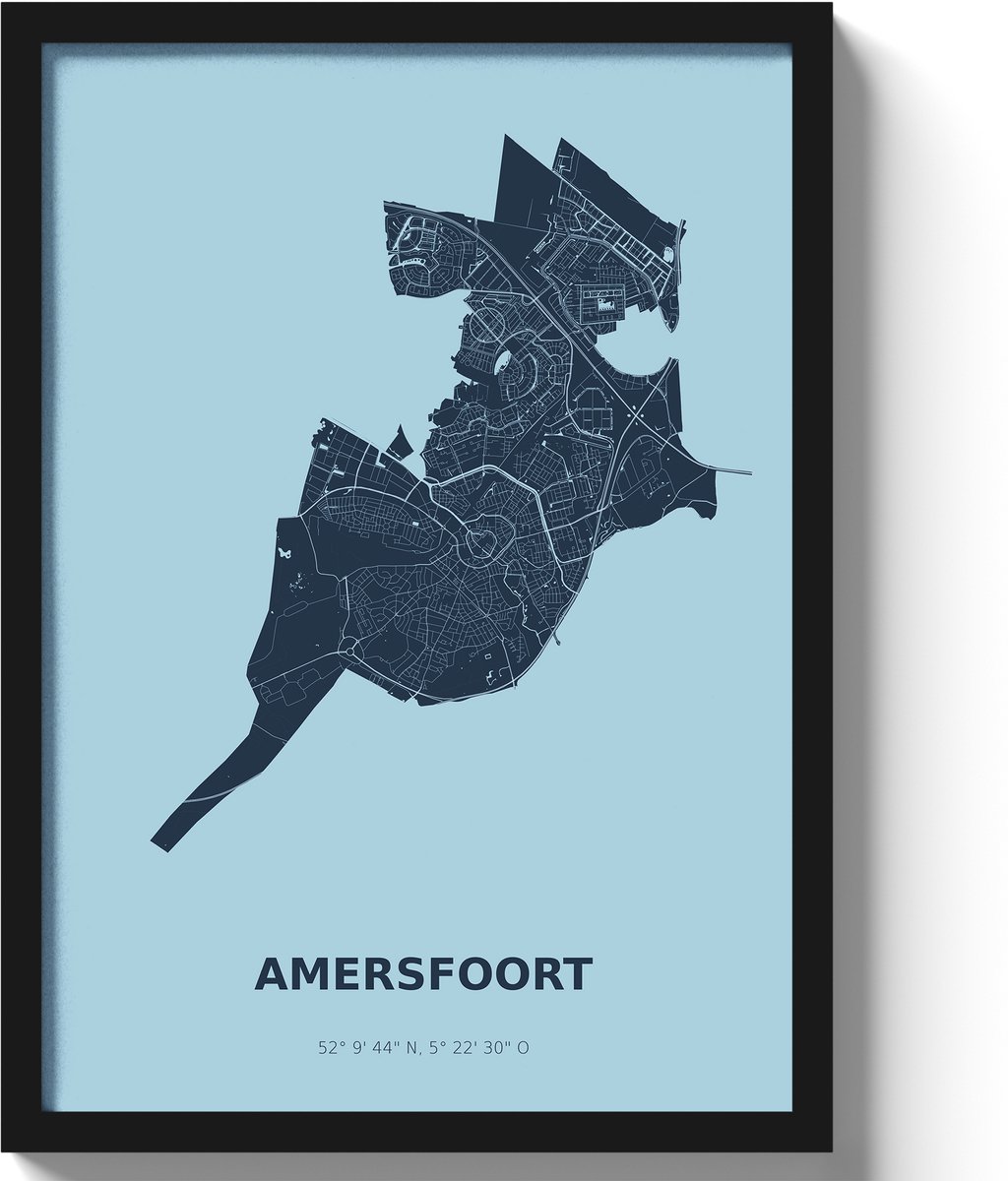 Poster Amersfoort A3 - 30 x 42 cm - Blauw (Exclusief Lijst)