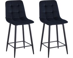 ColenisĀ® - Luciano Barkruk - Set Van 2 - Zwart - Fluweel - Velvet - Design