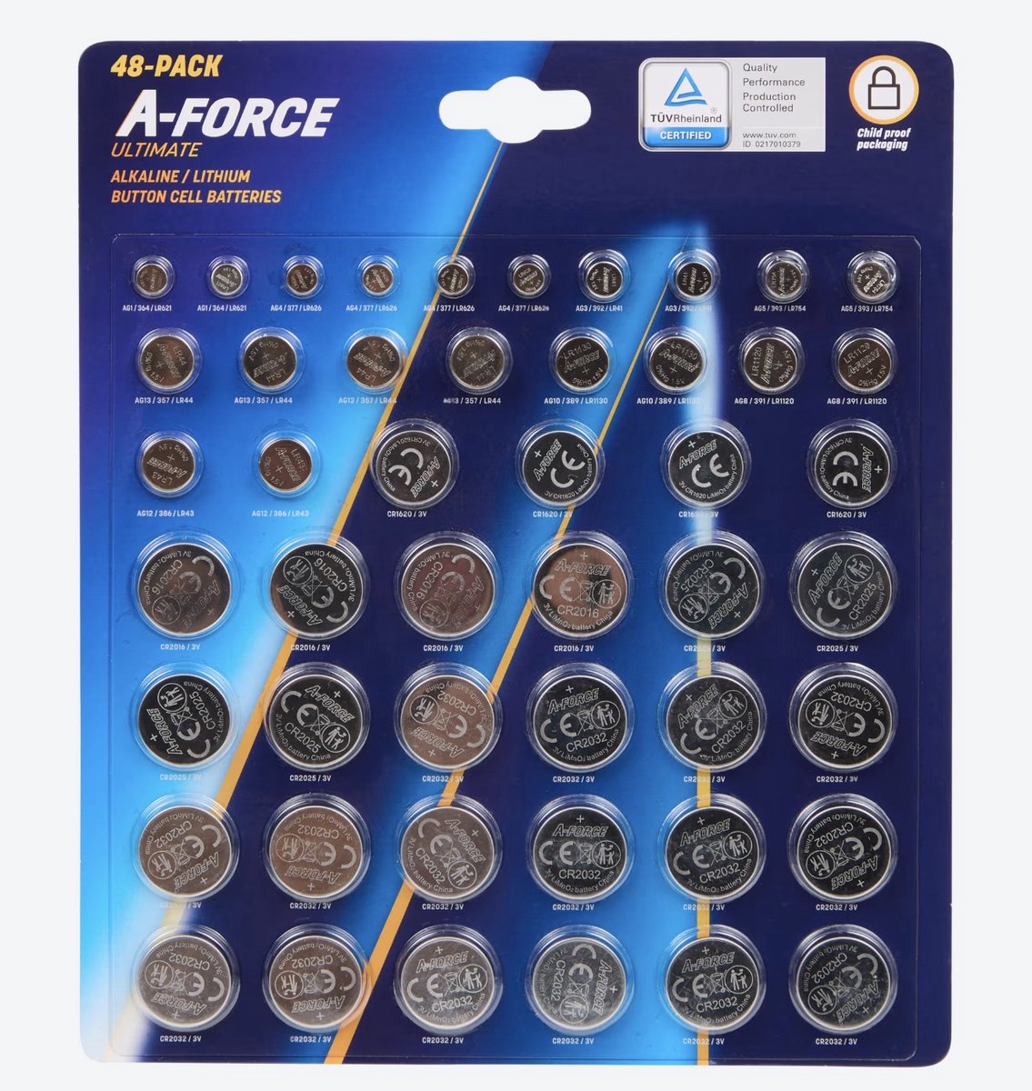 A-Force 48 stuks lithium knoopcel batterijen | batterijen horloges | batterijen weegschaal