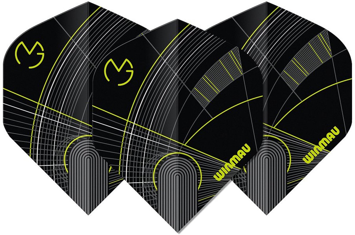 Winmau Michael van Gerwen Prism Delta Black Green Bow - Dart Flights