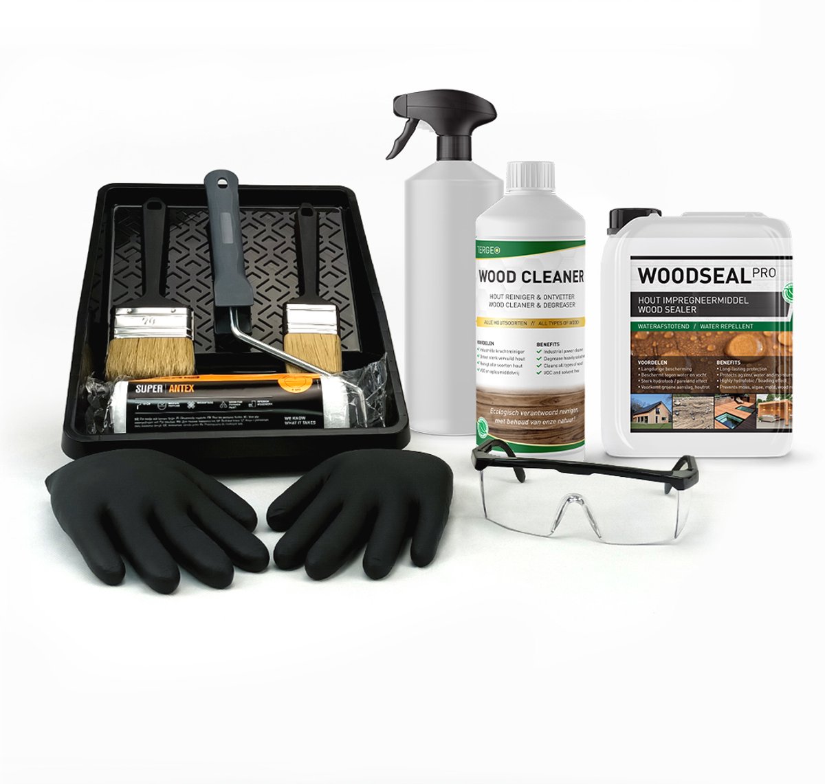 Woodseal Pro – Compleet Impregneerpakket Hout voor Optimale Bescherming! - 2,5L Nano Coating - Impregneermiddel inclusief houtreiniger en Impregneerspray