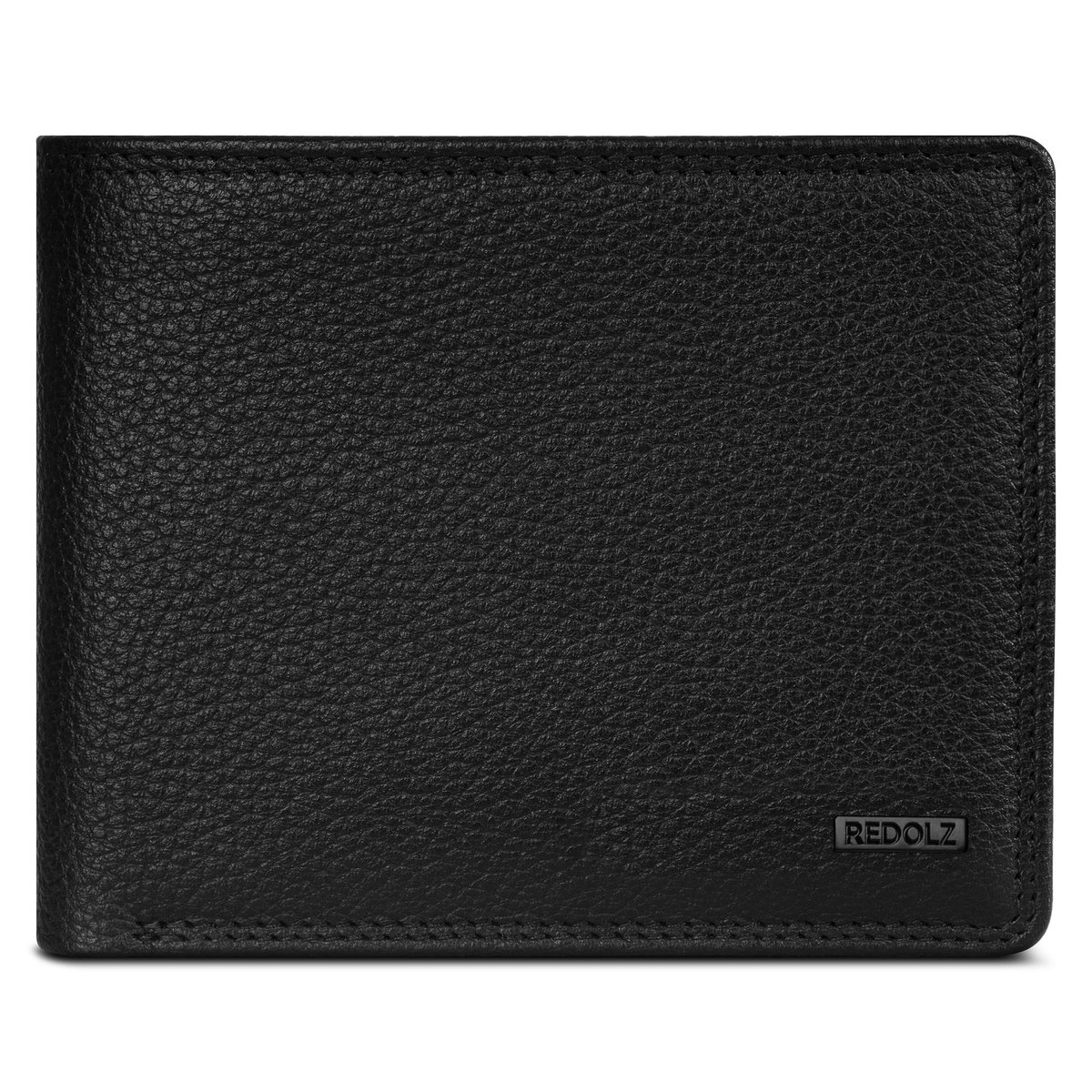 Redolz Leather Essentials QF portemonnee RFID leer 12 cm uitklapbaar - Jongens - Horizontaal - all black