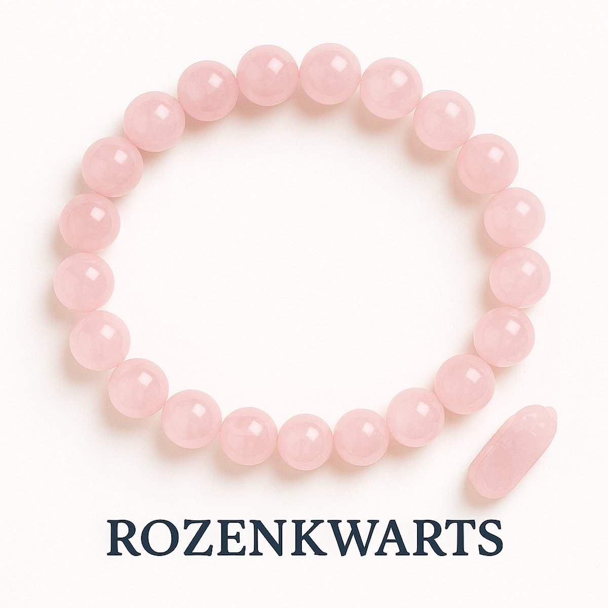 S4H® Rozenkwarts Armband – A5 Kwaliteit – Natuurlijke Edelstenen – 8 mm Kralen – 18 cm – Liefde, Zelfliefde & Hartchakra