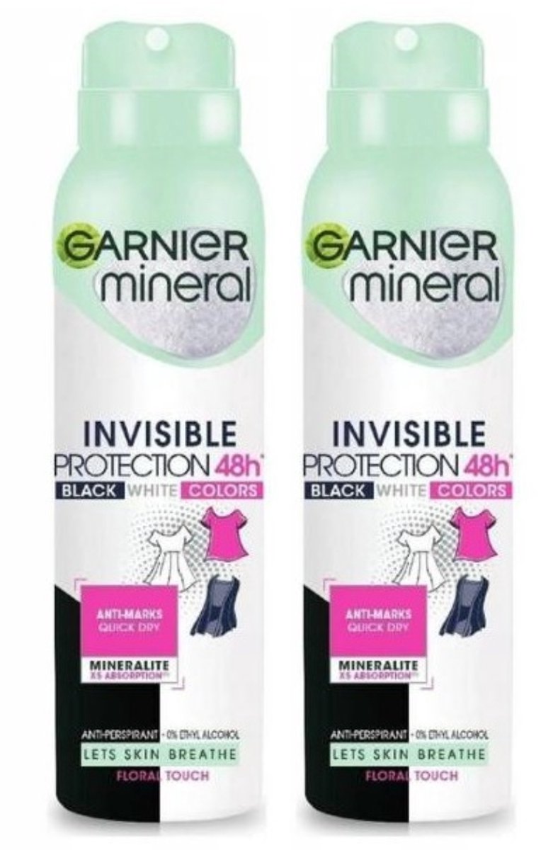 Garnier Invisible Protection Floral Touch Deodorants Body Spray Dames - 48h Onweerstaanbare Frisheid en Bescherming - Deodorant Bodyspray - 5 x 150ml - Deodorant Vrouw Voordeelverpakking