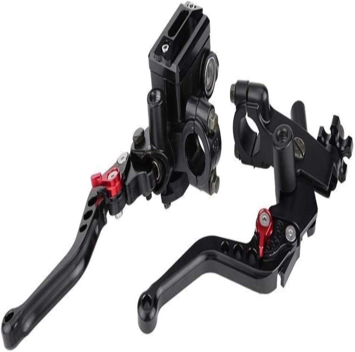 Ronte - Universele Motorfiets Remhendel en Koppelingshendel met Hoofdremcilinder - 7/8" (22mm) - Set van 2 - Reservoir - Hevels