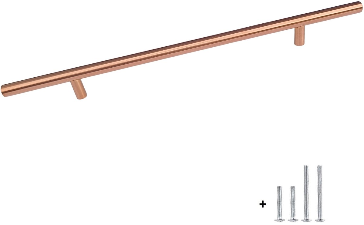 HOEXS Ronde Keukengreep Rose Goud – 35cm | Hartafstand 224mm – XL Handgreep Rose Gold