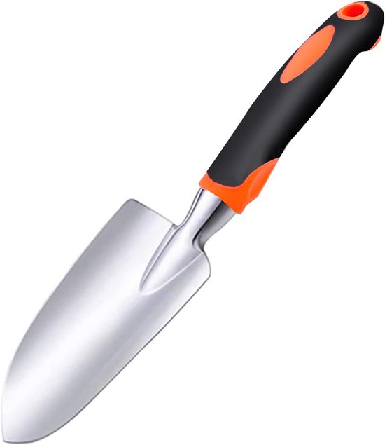 KADAX Spaten, tuinschop voor graven, tuinschouw met ergonomisch handvat, schoudemond van metaal, grafschop voor tuin, schippen, tuinschoppen, grafschouw (rond met versterking, D-handvat