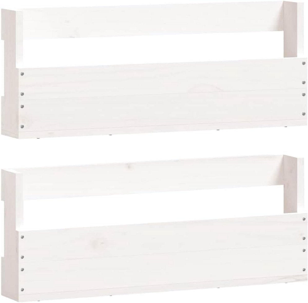 Wandlaarssenhouder 2 stuks 59x9x23cm Metaal Wit Schoenendisplay Schoenenrek