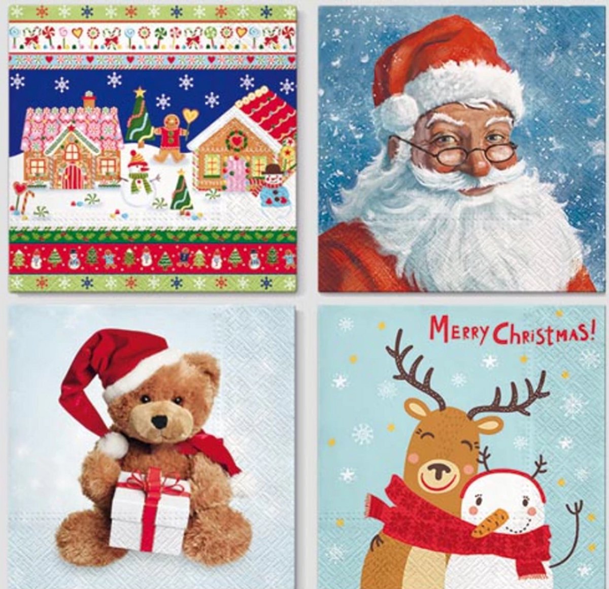 20 servetten Kerstman in de nachthemel voor winter en Kerstmis 33 x 33 cm